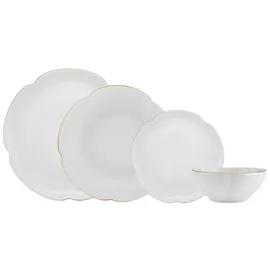 KARACA Flora Tafelservice 24-tlg. Weiß/Gold