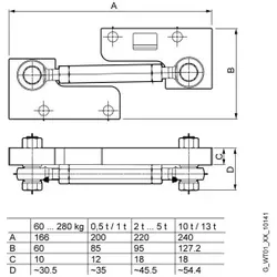 Siemens 7MH57134AE00 ANLENKUNG FUER EINBAUEINHEIT SIWAREX WL280 RN-S SA 0, 5 T / 1 T MAX QUERKRAFT 2, 5 KN EINBAULAENGE VOREINGESTELLT. EINSEITIG
