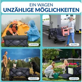 Lawa Bollerwagen faltbar mit Dach blau