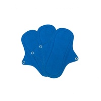 Stoffbinden waschbare Slipeinlagen aus Bio Baumwolle - 3 Stück (Blau mit Streifenmuster (mit PUL))