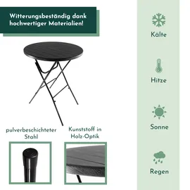 Lemodo Stehtisch klappbar 80 x 110 cm Schwarz