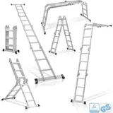 STAHLWERK Mehrzweckleiter 150 kg Alu Klappleiter Arbeitsgerüst Arbeitsplattform