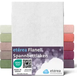 etérea Himmlische Qualität Spannbettlaken Flanell 200 x 200 - 200 x 220 cm weiß