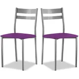 ASTIMESA SCRFBJ 2 Küchenstühle, Metall, Aubergine, Sitzhöhe 45 cm