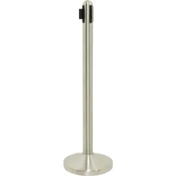 Securit® Classic Barriere-Set - Kuppelkopfpfosten - Einziehbares Graues Gurt System 10.6KG