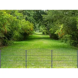 Aileenstore Doppelstabmattenzaun 40 m x 2,4 m Grau/Stahl
