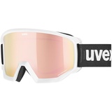 Uvex Unisex – Erwachsene, athletic CV Skibrille, kontrastverstärkend, white matt/rose-orange, one size