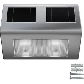 monzana Solarleuchte Edelstahl 4er Set IP65 Dämmerungssensor schwarz