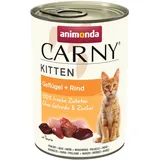 animonda Carny Kitten Katzenfutter, Nassfutter Katzen bis 1 Jahr, 6 x 400 g , Geflügel-Cocktail, 400g (6er Pack)