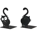 Moses moses. Ed, The Cat Buchstützen 2er Set, Schwarze Katzen Buchstütze, Buchständer aus Metall, Dekoration für das Bücherregal