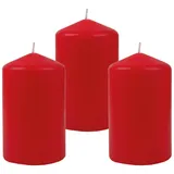 HS Candle Stumpenkerzen Ø6cm 3er Pack Rot Rose