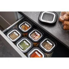 GEFU Vorratsdose Pantry schwarz 11 cm x 11 cm x 7,5 cm 0,4 l