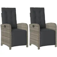 vidaXL Gartensessel 57,2 x 32,6 x 43,5 cm grau 2 St.