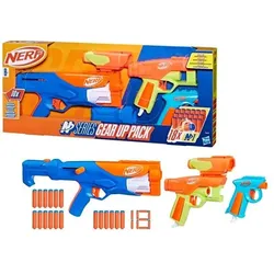 Hasbro F8633EU4 - Nerf N Series Gear Up Pack, High-Performance-Blaster-Set mit 3 Blaster und 18 Nerf N1 Darts