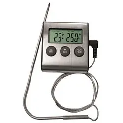 tepro Digitales Grill- und Brat Kerntemperatur-Lebensmittelthermometer silber