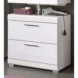 inn.furn Waschbeckenunterschrank in Weiß Hochglanz 60 cm Shawn