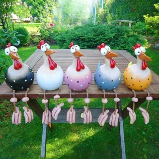 YLLQXI Huhn Deko Garten, Gartenstecker Huhn Gartendeko Huhn Gartenstecker, Hühner Deko Christmas, Outdoor Garten Gartendeko Hinterhof Rasen Pfähle Huhn Kantenhocker Henne Vogel Seitensitz Indoor