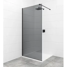 Swiss Aqua Technologies Walk In Duschabtrennung 120 x 200 cm Schwarz Sicherheitsglas
