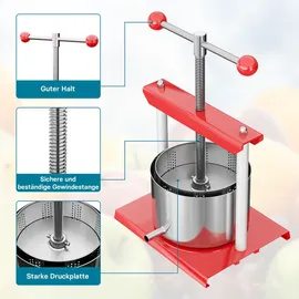 Wiltec Obstpresse 3 l rot