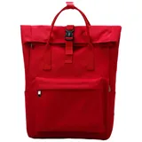 JIABAOZ Rolltop-Rucksack Damen Laptop Rucksack, Vielseitiger Tagesrucksack mit Rollverschluss,Wasserdichter Rucksack für Beruf, Schule und Reisen (Rot,L)