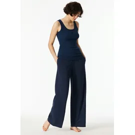 SCHIESSER Damen Trägertop Doppelripp Blau 34