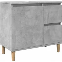 vidaXL Waschbeckenunterschrank Betongrau 65x33x60 cm Holzwerkstoff