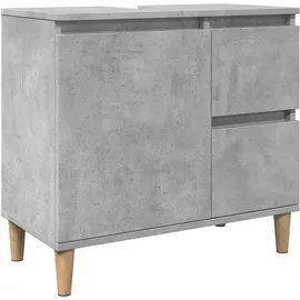 vidaXL Waschbeckenunterschrank Betongrau 65x33x60 cm Holzwerkstoff