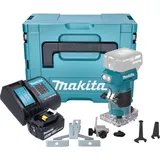 Makita DRT 52 ST1J Akku Kantenfräse 18 V 6 mm Brushless + 1x Akku 5,0 Ah + Ladegerät + Makpac