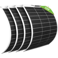 ECO-WORTHY 520W (4 Stücke 130W 12V) Flexibles Monokristallines Solarpanel mit Solarkabel Wasserdichtes Photovoltaikmodul für Wohnwagen, Dach und Nicht-flache Oberflächen