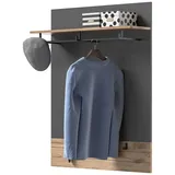 inn.furn Garderobenpaneel Eiche, grau 90 cm, Garderobe, Garderobenpaneele, Garderobenpaneele