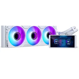 PHANTEKS Glacier One 360M25-LCD AIO Flüssig CPU-Kühler, 6" IPS LCD HD Bildschirm, 120mm M25 Gen2 D-RGB-Lüfter, Hochwertige Kupfer-Kaltplatte, Kompatibel mit Intel und AMD, Weiß
