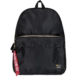 Schultertasche ALPHA INDUSTRIES "Alpha Industries Accessoires - Bags Crew Backpack", schwarz, Obermaterial 1: 100% Nylon, Obermaterial 2: 100% Polyester, Futter: 100% Nylon, Taschen