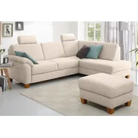 Home Affaire Ecksofa »Borkum L-Form«, mit Federkern, wahlweise mit Bettfunktion, beige