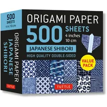Tuttle Publishing Origami Paper 500 Sheets Japanese Shibori 4 (10 CM): Tuttle Origami Paper: Double-Sided Origami Sheets Printed with 12 Different Blue & White Patterns