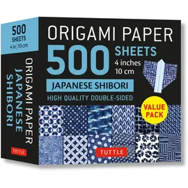 Tuttle Publishing Origami Paper 500 Sheets Japanese Shibori 4 (10 CM): Tuttle Origami Paper: Double-Sided Origami Sheets Printed with 12 Different Blue & White Patterns