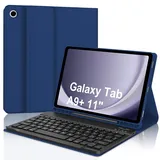 SENGBIRCH Schutzhülle für Samsung Galaxy Tab A9 Plus, Tastatur Samsung Galaxy Tab A9+ 11 Zoll, Samsung Galaxy Tab A9+ Cover mit Tastatur, italienische kabellose Bluetooth-Tastatur & Smart Cover,