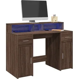 vidaXL Gaming-Tisch Braun Eichen-Optik