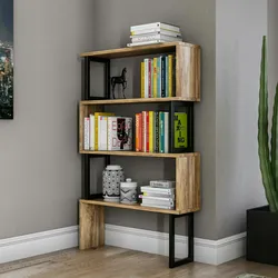 Dmora Bücherregal Dpoliti, Büroregal, Mobiler Buchhalter, Bücherbrett, 80x22h128 cm, Nussbaum