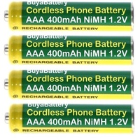 BuyaBattery Marken schnurlos Telefon Batterien AAA wiederaufladbare 400 mAh 1,2 V NiMh 4er Pack