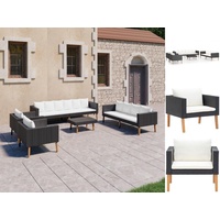 vidaXL Garten-Lounge-Set 5-tlg. schwarz 3059333
