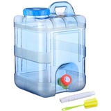 BIOSA 7.5L-22L Wasserkanister mit Hahn und Schraubdeckel, Camping Wasserkanister mit Schlauch-Reinigungsbürste, BPA-frei Trinkwasserkanister, Wasserkanister Camping for Outdoor Reise Hause - 18 Lang