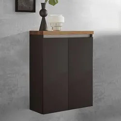 Puris b • essence Highboard 60,2 x 30 x 87 cm mit 2 Türen, Griff 341, Badmöbel,