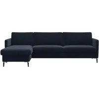 FLEXLUX Ecksofa »Fiore, L-Form«, schmale Armlehnen, Kaltschaum, Füße Alu+schwarz blau