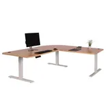 Mendler Eckschreibtisch HWC-D40 hellbraun / Weiß