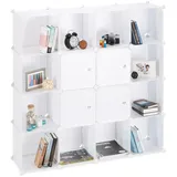 Relaxdays Steckregal Regalsystem 127 x 127 x 31,5 cm Weiß