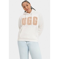 UGG Australia Kapuzensweatshirt UGG "W REY UGGFLUFF LOGO HOODIE" Gr. S (36), weiß Damen Sweatshirts