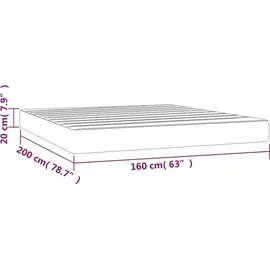 vidaXL Taschenfederkernmatratze Hellgrau 160 x 200 cm H3