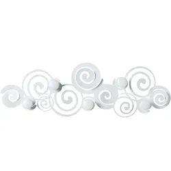 Orfeo – Wandkleiderbügel Weiß, 6 Haken, Eisen, platzsparend – Made in Italy