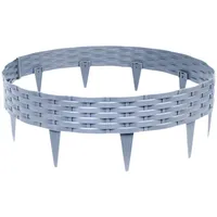 AUFUN Rasenkante Beetumrandung Rattan-Optik Palisade Kunststoff, Maximale Flexibilität und Stärke grau 1000 cm