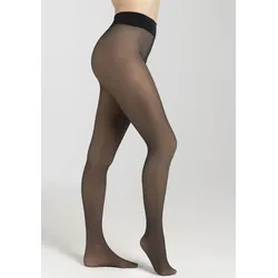 Strumpfhose CAMANO "comfort", Damen, Gr. 42, schwarz (schwarz, transparent), Obermaterial: 50% Polyester, 40% Polyamid, 10% Elasthan, unifarben, Strumpfhosen, Thermo-Strumpfhosen, Baumwollzwickel, komfortabel, kuschelig